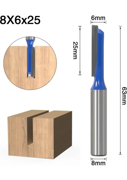 NO20 1 Adet 8mm Shank Düz Bit Tungsten Karbür Tek, Çift Flüt Yönlendirici Bit Ahşap Freze Kesici Ağaç Işleme Araçları Için (Yurt Dışından) indirimleri