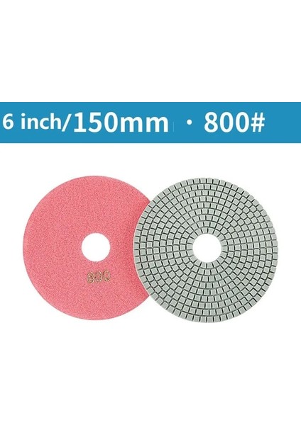 800 6 Inç 150MM Kuru/ıslak Elmas Parlatma Pedleri Esnek Taşlama Diskleri Granit Mermer Taş Cila Disk Parlatma Aşındırıcı Aletler (Yurt Dışından)