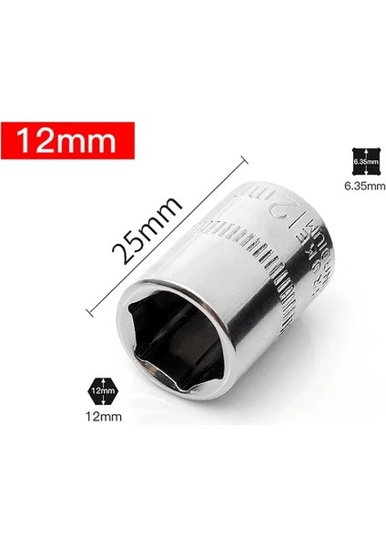 BS09-12MM-2.5CM 1/4 Inç 4-14MM Kol Altı Açılı Kol Hex Derin Lokma Anahtar Kafa Kol Cırcır Anahtarı Oto Tamir El Aleti (Yurt Dışından)
