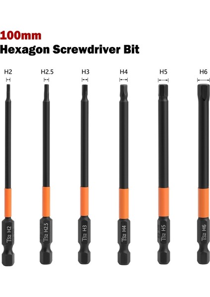 H3.0 Altıgen Kafa Allen Anahtarı Matkap Uçları Seti 1/4 Inç Hızlı Değişim Darbeli Sürücü Manyetik Tornavida Ucu H2.0 H2.5 H3.0 H4.0 H5.0 H6.0 (Yurt Dışından) fiyatları