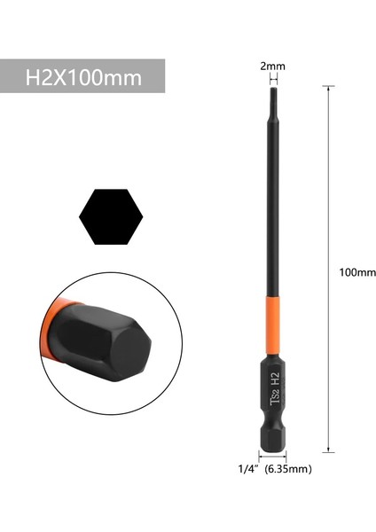 H3.0 Altıgen Kafa Allen Anahtarı Matkap Uçları Seti 1/4 Inç Hızlı Değişim Darbeli Sürücü Manyetik Tornavida Ucu H2.0 H2.5 H3.0 H4.0 H5.0 H6.0 (Yurt Dışından) modelleri