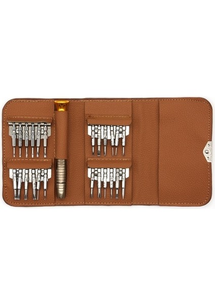 Manyetizma Kahverengi 25 In 1 Mini Hassas Tornavida Manyetik Set Elektronik Torx Tornavida Açılış Onarım Araçları Seti iPhone Kamera Izle Pc (Yurt Dışından)