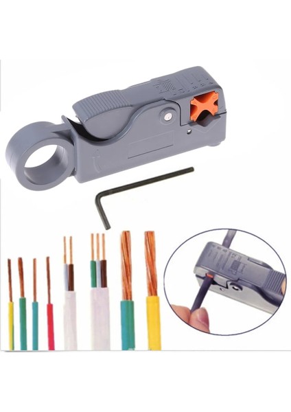 Otomatik Sıyırma Pensesi Döner Koaksiyel Tel Kablo Striptizci Bıçak Tel Sıyırma Sıkma Pensesi RG59 Rg6 Rg7 RG11 Onarım Aracı (Yurt Dışından)