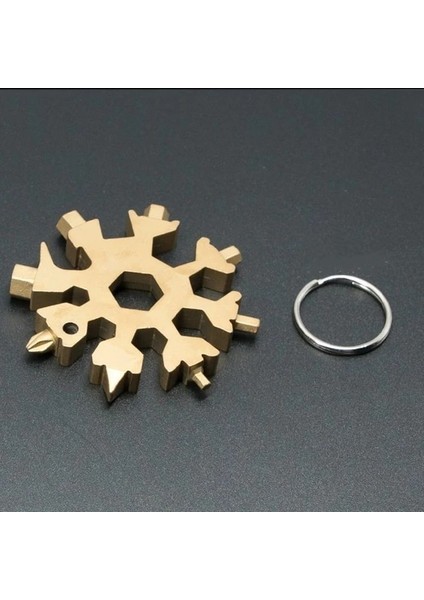 Kalın 18'i 1 Arada Paslanmaz Çelik Kar Taneleri Çok Amaçlı Alet Herramienta 18 En 1 Çok Fonksiyonlu Alet Copo De Nieve Llave Multiusos (Yurt Dışından)