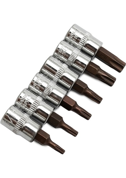 6 Adet/takım 1/4 "torx Tornavida Bit Seti Sürücü Soket Kafa Tornavida El Aracı Matkap Ucu Seti T10 T15 T20 T25 T30 T40 (Yurt Dışından) modelleri