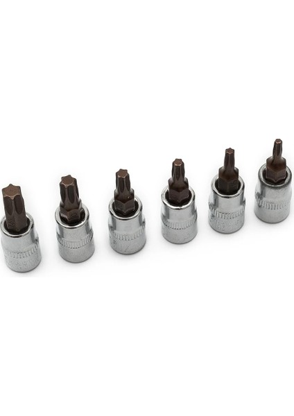 6 Adet/takım 1/4 "torx Tornavida Bit Seti Sürücü Soket Kafa Tornavida El Aracı Matkap Ucu Seti T10 T15 T20 T25 T30 T40 (Yurt Dışından) fırsatları