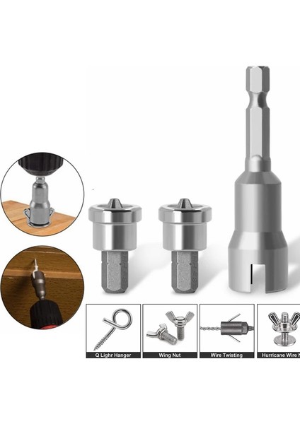 50MM 1/4 "kelebek Cıvata Lokma Anahtar Hex Shank Soket Adaptör Somunu Güç Aracı Için Oluklu Tornavida Ağaç Işleme Konumlandırma Bit (Yurt Dışından) fiyatları
