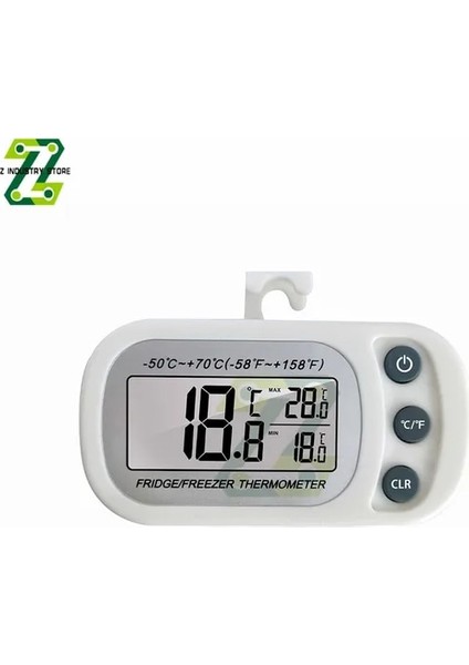 Beyaz Mini Dijital Elektronik Buzdolabı Don Dondurucu Odası LCD Buzdolabı Termometre Metre Kanca ile Asılı Ev (Yurt Dışından)