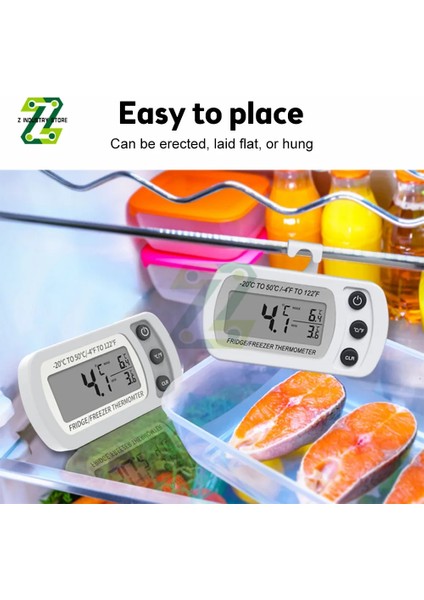 Beyaz Mini Dijital Elektronik Buzdolabı Don Dondurucu Odası LCD Buzdolabı Termometre Metre Kanca ile Asılı Ev (Yurt Dışından) fırsatları