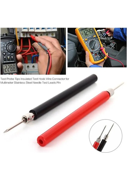 1 Çift 120MM Yalıtımlı Test Ölçer Probu Yalıtımlı Test Kanca Tel Bağlayıcı Multimetre Paslanmaz Çelik Iğne Test Uçları Pin (Yurt Dışından)