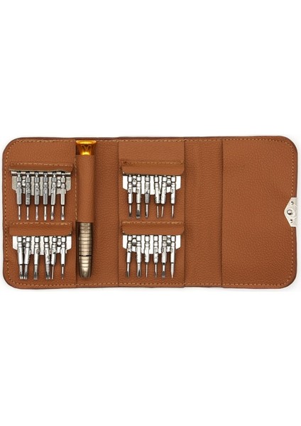 Manyetizma Kahverengi 25 In 1 Mini Hassas Tornavida Manyetik Set Elektronik Torx Tornavida Açılış Onarım Araçları Seti iPhone Kamera Izle Pc (Yurt Dışından)