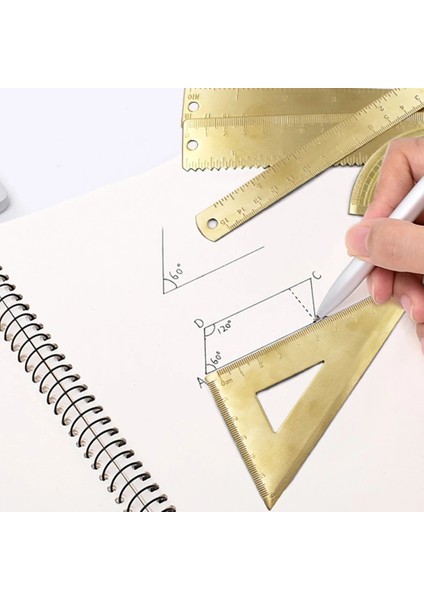 Yeşil Mini Retro Pirinç Cetvel Üçgen Cetvel Iletki Ölçü Aletleri Haritacılık Cetvel Geometrik Metal Çizim Seti Yer Işareti Kırtasiye (Yurt Dışından) fırsatları