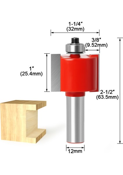 12X22X12.7 1 Adet 12MM Shank Rabbeting Bit Rulmanlar ile Ağaç Işleme Aleti T Tipi Rulmanlar Ahşap Freze Kesicisi Freze Uçları Ahşap 12MM (Yurt Dışından) fırsatları