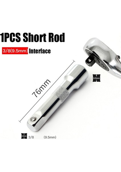 1 Adet Kısa Çubuk 30MM 63MM 3/8 "cırcır Soket Adaptör Seti 6MM-24MM Allen Hex Bit Soket Kare Sürücü Darbe Tornavida Tutucu Adaptörü Dönüştürücü (Yurt Dışından)