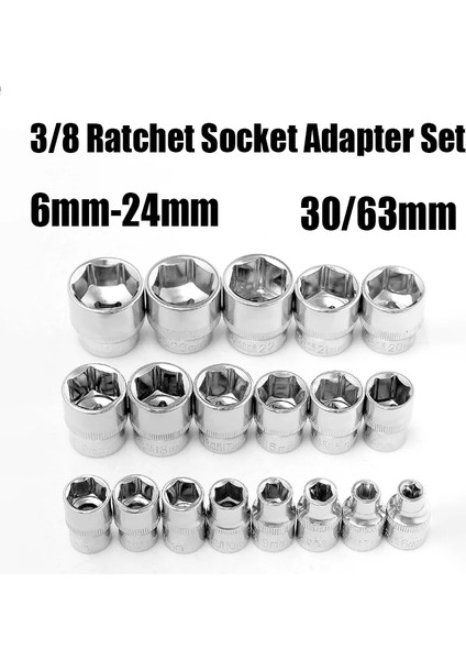 1 Adet Kısa Çubuk 30MM 63MM 3/8 "cırcır Soket Adaptör Seti 6MM-24MM Allen Hex Bit Soket Kare Sürücü Darbe Tornavida Tutucu Adaptörü Dönüştürücü (Yurt Dışından)