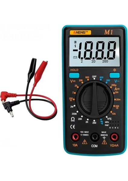 Stil 6 Aneng AN113D Arka Işık Ekran Multimetre Ac/dc Gerilim Test Cihazı Voltmetre Otomatik Aralığı Dijital Akıllı Sıcaklık Multimetre (Yurt Dışından)