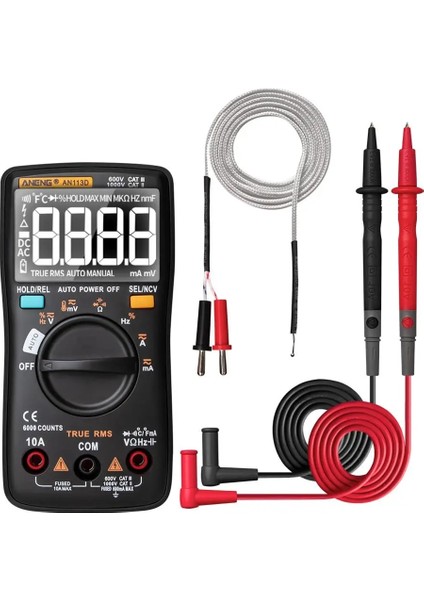 Stil 6 Aneng AN113D Arka Işık Ekran Multimetre Ac/dc Gerilim Test Cihazı Voltmetre Otomatik Aralığı Dijital Akıllı Sıcaklık Multimetre (Yurt Dışından) fiyatları