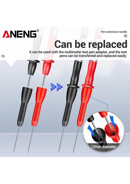 PT2002 Aneng 1 Çift 2mm Delici Multimetre Test Probları Ucu Ölçüm Cihazı Iğne Dönüşüm Pimleri Taşınabilir Test Cihazı Değiştirilebilir (Yurt Dışından) modelleri