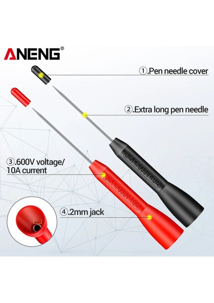 PT2002 Aneng 1 Çift 2mm Delici Multimetre Test Probları Ucu Ölçüm Cihazı Iğne Dönüşüm Pimleri Taşınabilir Test Cihazı Değiştirilebilir (Yurt Dışından) fırsatları