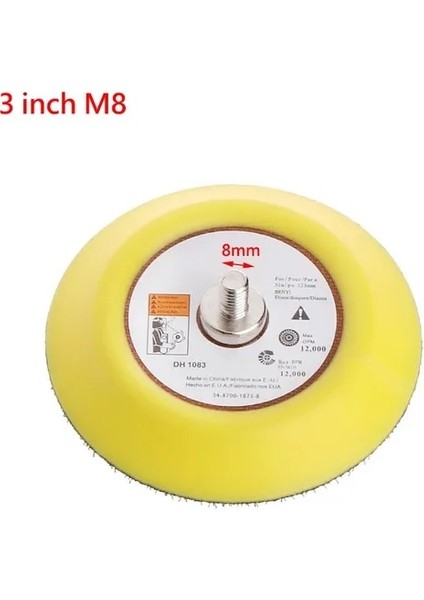 3 Inç(M8) En Yeni En Kaliteli 2021ER Matkap Ataşmanlı Dayanıklı Zımparalama Kanca Döngü Pedi Parlatma Destek Diski 2" 3" 5" 6m (Yurt Dışından)