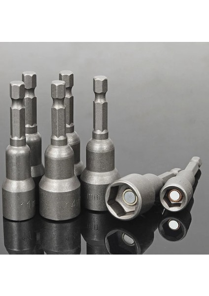 5mm x 65MM 1 Adet Manyetik Darbe Somun Sürücü Soket Metrik 5mm ~ 19MM Darbe Sınıf Somun Ayarlayıcılar 6.35MM Hex Shank Matkap Ucu Adaptörü (Yurt Dışından)