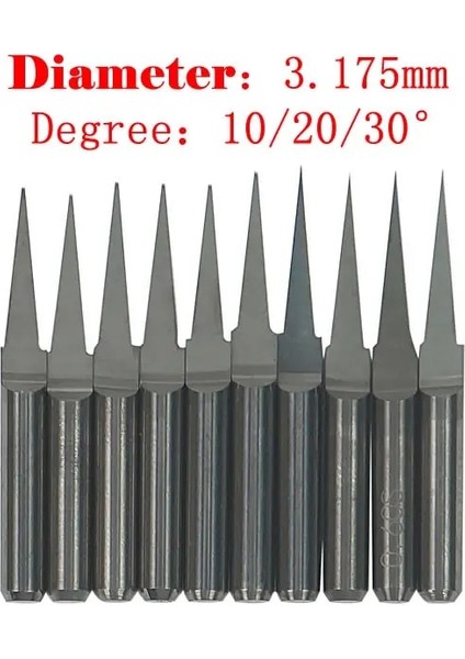 3.175X30X0.3 3 Adet 3 Adet Cnc Ağaç Işleme Freze Kesicisi Freze Aracı Cnc Router Ahşap End Mill Uçları Cnc Torna Makinesi Için 3.175MM 10 20 30 Derece (Yurt Dışından)