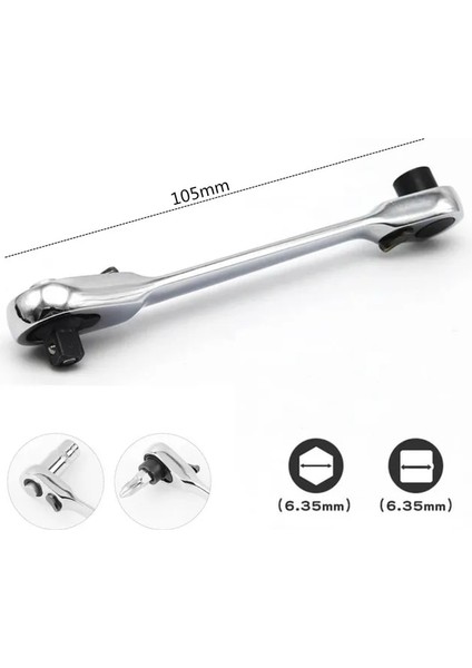 Stil 1 Mini 1/4 Inç Çift Uçlu Hızlı Soket Cırcır Anahtarı Çubuk Tornavida Bit El Aletleri (Yurt Dışından)