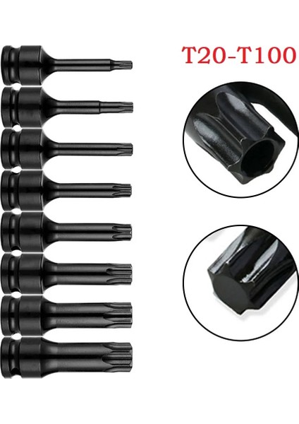T100 T20-T100 1/2 Inç Evrensel Darbe Anahtarı Soket Adaptörü 78MM Torx Tornavida Ucu Darbe Anahtarı Akülü Elektrikli Alet Aksesuarları (Yurt Dışından) modelleri