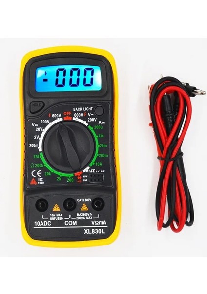 XL830L Dijital Multimetre XL830L Taşınabilir Yüksek Hassasiyetli Dijital Ekran Evrensel Kayış Arka Işık Elektrikli Çok Fonksiyonlu Metre (Yurt Dışından)