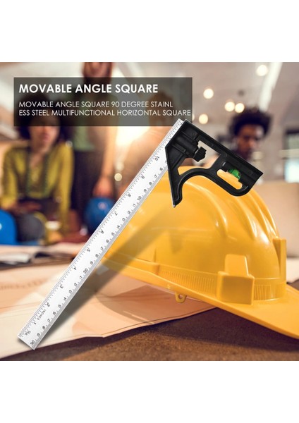 Çok Fonksiyonlu Açı Cetvel Iletki Kombinasyonu Kare Paslanmaz Çelik Cetvel Pro Ahşap Ölçü Cetveli 305MM Profil Işaretleme Aracı (Yurt Dışından)