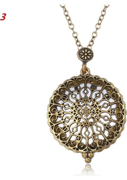 Stil 5 Retro Kolye Büyüteç Büyükanne Hediye Içi Boş Kolye Metal Büyüteç Kişilik Elbise Kolye (Yurt Dışından)