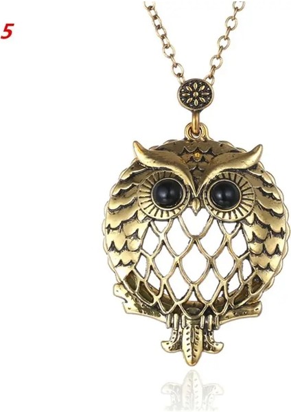 Stil 5 Retro Kolye Büyüteç Büyükanne Hediye Içi Boş Kolye Metal Büyüteç Kişilik Elbise Kolye (Yurt Dışından)