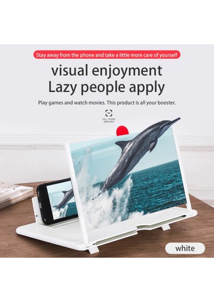 Siyah 12 Inç 12/10 Inç 3D Cep Telefonu Ekran Büyüteç Hd Video Amplifikatör Katlanabilir Tutucu ile Büyüteç Akıllı Telefon Stand Braketi (Yurt Dışından) fırsatları