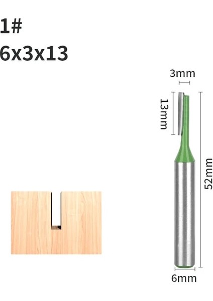 6X3X13 Yusun Düz Bit Yönlendirici Bit Karbür Kesiciler Ağaç Işleme Freze Kesicisi Ahşap Bit Yüz Değirmeni Ahşap Kesiciler End Mill (Yurt Dışından)