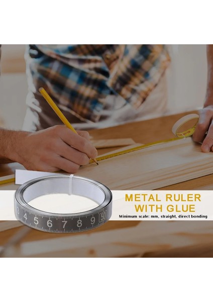 Soldan Sağa 2 M Paslanmaz Çelik Gönye Parça Mezura Kendinden Yapışkanlı Metrik Çelik Cetvel Gönye Testere Ölçeği Ağaç Işleme Cetvel Masa Testere Bant Parça (Yurt Dışından) modelleri