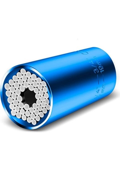 Mavi Bınoax Üniversal Soket Aleti 7-19MM Kavrama Lokma Seti Standart 1/4'' - 3/4'' Uyar (Yurt Dışından)
