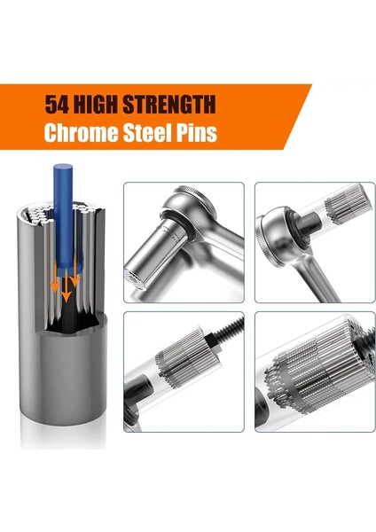 Mavi Bınoax Üniversal Soket Aleti 7-19MM Kavrama Lokma Seti Standart 1/4'' - 3/4'' Uyar (Yurt Dışından)