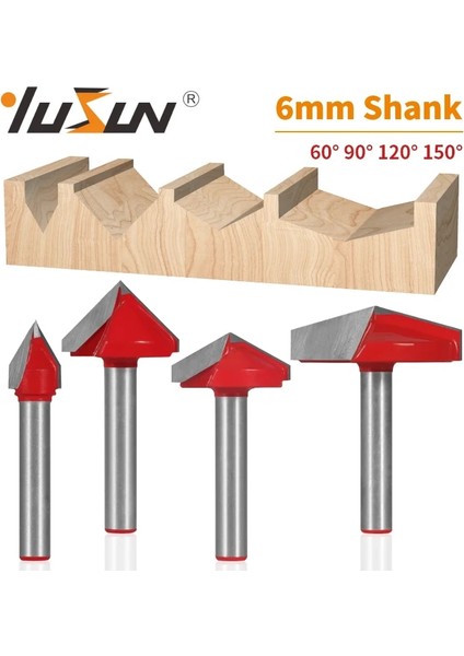 6X32X90 Yusun 3D V Tipi Planya Kesici Bit Yönlendirici Bit Cnc Katı Karbür Kesiciler Ağaç Işleme Freze Kesicisi Ahşap Bit Yüz Mill (Yurt Dışından)