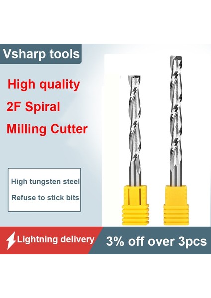 1 Adet 3.175X2.0X17 Vsharp Cnc Gravür Yönlendirici Bit Düz Burun End Mill 2 Iki Flüt Spiral Upcut Freze Kesicisi Aracı Karbür Uçları Ahşap Mdf Pvc (Yurt Dışından) modelleri