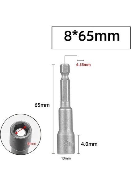 8mm Darbe Soket Manyetik Somun Tornavida Güç Somun Sürücü Matkap Ucu Seti 1/4 "hex Soket Adaptörü Cıvata Sürücüleri Tamir Aracı Kiti (Yurt Dışından)