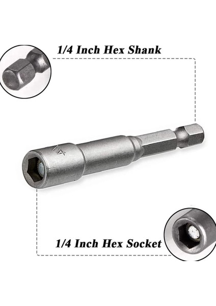 8mm Darbe Soket Manyetik Somun Tornavida Güç Somun Sürücü Matkap Ucu Seti 1/4 "hex Soket Adaptörü Cıvata Sürücüleri Tamir Aracı Kiti (Yurt Dışından)