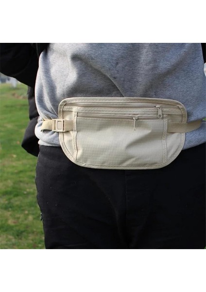 Gri Yepyeni 1 Paket Görünmez Seyahat Fanny Paketleri Pasaport Cüzdanı Bel Paketleri Gizli Güvenlik Cüzdanları Erkek Günlük Çantalar (Yurt Dışından) fırsatları