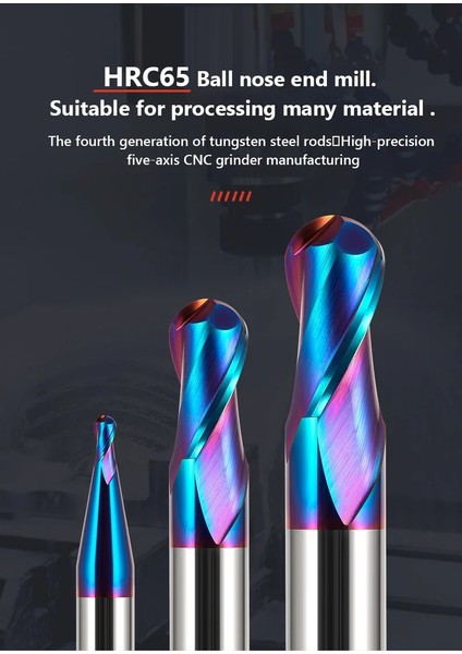 0.5X2X4X50 HRC65° Bilyalı Kafa Freze 2 Kenar Özel Bilyalı Kafa Bıçak Tungsten Çelik Alaşımlı Bilyalı Kafa Bıçak Paslanmaz Çelik Cnc Aracı (Yurt Dışından) fiyatları