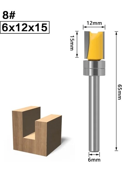 08 1 Adet 6 mm Shank Freze Kesici Ahşap Oyma Şablon Trim Menteşe Zıvana Freze Ucu Düz End Mill Giyotin Temizleme Yıkama Aracı (Yurt Dışından)