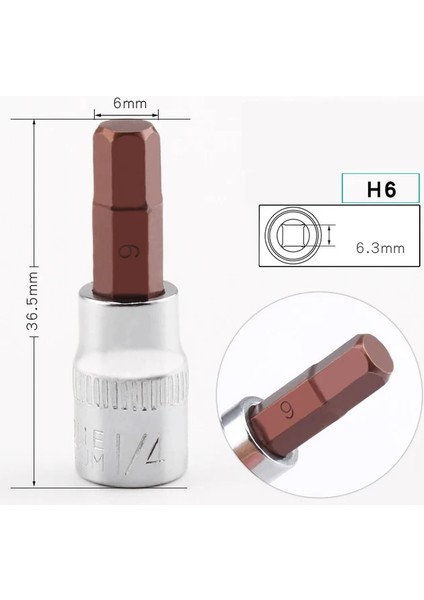 H6 1 Adet 1/4 "inç Sürücü Bit Soket Hex Torx Phillips Oluklu Pozi Uçları Adaptör Anahtarı Anahtarı Cırcır Kol Somun Tornavida Aracı (Yurt Dışından)