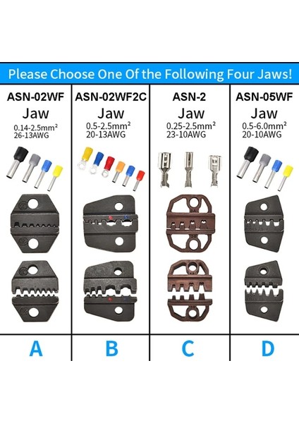 Birini Seçin Çene Adaptörü Sn Sıkma Pensesi Çeneler Fiş Borusu Dupont Yalıtımlı Yalıtımsız Terminaller 28B SN-48B Çene Adaptörü Sıkma Aleti Değiştirilebilir Kalıplar (Yurt Dışından)