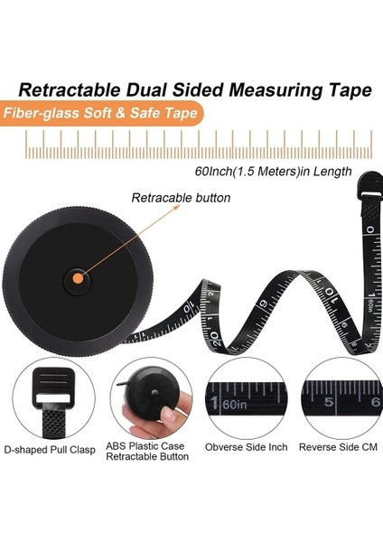Bkw 150CM Mini Bant Metre Bant Terzi Cetvel Anahtarlık Ölçüm Bandı Giyim Boyutu Otomatik Geri Çekilebilir Yumuşak Cetvel Ölçüm Gadget'ı (Yurt Dışından)