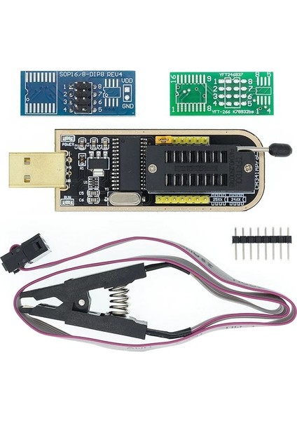 1 Takım I21 CH341A 24 25 Serisi Eeprom Flash Bıos USB Programcı Modülü + Soıc8 Sop8 Test Klipsi Eeprom 93CXX / 25CXX / 24CXX Dıy Kıtı (Yurt Dışından)