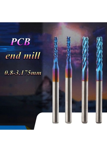 1.0mm 0.8-3.175MM Taşlama Mavi Titanyum Kaplamalı Cnc Freze Uçları Pcb Makinesi Karbür Freze Kesicisi Kenar Kesici Uç Değirmeni (Yurt Dışından)