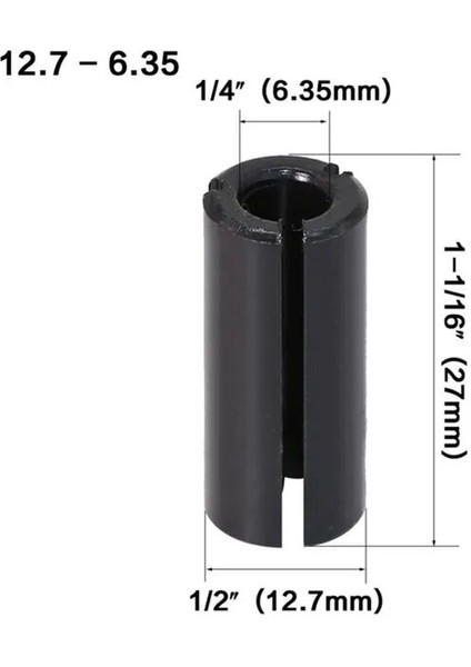 12.7mm Ila 6.35MM Yönlendirici Bit Adaptörü Pens 6 6.35 8 10 12 12.7mm Cnc Freze Kesici Hassas Chuck End Mill Adaptörü Takım Tezgahı Tutucu (Yurt Dışından)
